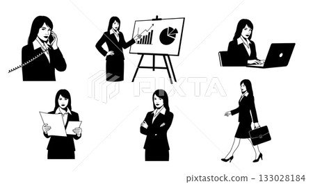 silhouette of businesswoman silhouette of businesswoman 133028184