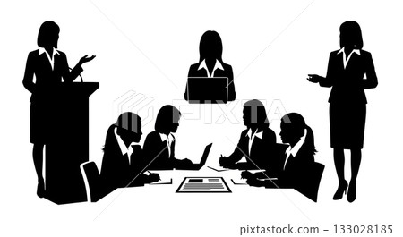 vector silhouette of business people vector silhouette of business people 133028185
