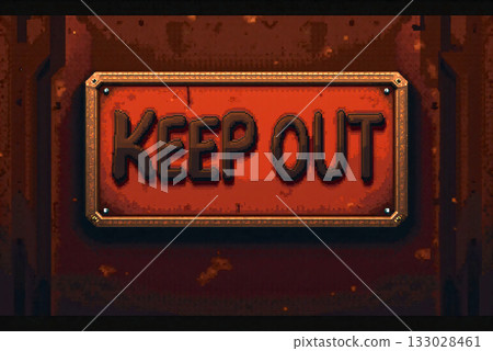 復古遊戲風格的「禁止入內」牌 復古遊戲風格的「禁止入內」牌 133028461