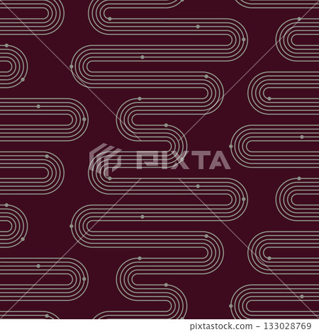 Wavy Stripes seamless pattern. Burgundy background and gold serpentine lines wallpaper striped Wavy Stripes seamless pattern. Burgundy background and gold serpentine lines wallpaper striped 133028769