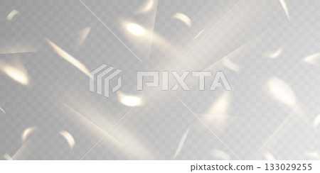 Light effect and zigzag ribbon falling from above on beam, swirl vector. 133029255