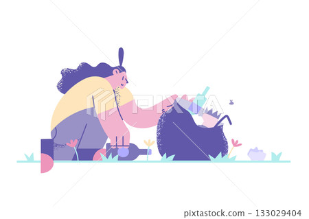 Ecological saving and eco-sustainable lifestyle concept Ecological saving and eco-sustainable lifestyle concept 133029404