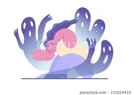 Mental problems, Depression, grief concept Mental problems, Depression, grief concept 133029419