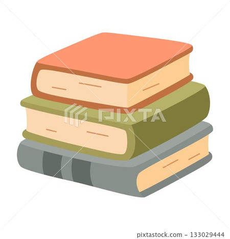 cartoon stack of books isolated cartoon stack of books isolated 133029444