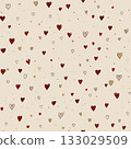 Hand drawn hearts creating seamless love pattern background 133029509