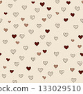 Hand drawn hearts creating seamless love pattern background 133029510