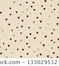 Hand drawn hearts creating seamless love pattern background 133029512