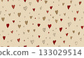 Hand drawn hearts creating seamless love pattern background 133029514