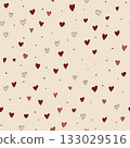 Hand drawn hearts creating seamless love pattern background 133029516
