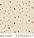 Hand drawn hearts creating seamless love pattern background 133029517