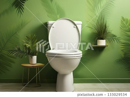 Toilet green plant background 133029534