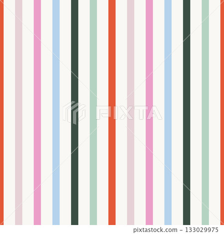 Stripes Christmas seamless pattern. Vertical candy colors festive thin lines wallpaper, gift wrap texture 133029975