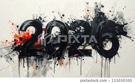 Celebrate the New Year with the numbers 2026 and colorful illustrations. Celebrate the New Year with the numbers 2026 and colorful illustrations. 133030100