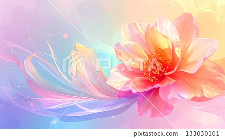 Beautiful pink lotus flower illustration Beautiful pink lotus flower illustration 133030101