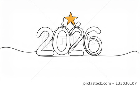 Celebrate the New Year with the numbers 2026 and colorful illustrations. Celebrate the New Year with the numbers 2026 and colorful illustrations. 133030107