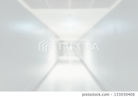 Abstract Blurred White Long, Bright, Empty Hallway. Abstract Blurred White Long, Bright, Empty Hallway. 133030408