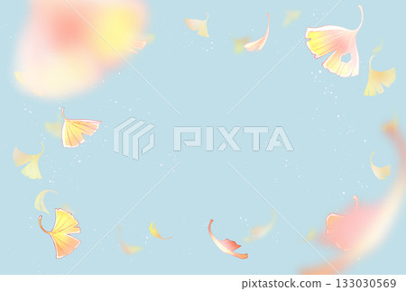 Fluttering Ginkgo Leaves, Landscape, Postcard Size 133030569