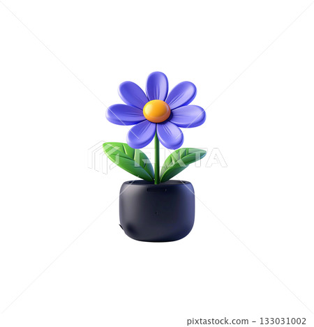 Bright yellow flower pots bring out the naturalness of spring and the beauty of pink flowers. 133031002