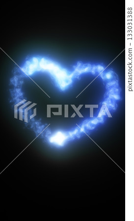 Glowing blue electric heart shape on a dark background, symbolizing energy, love, and futuristic light art Glowing blue electric heart shape on a dark background, symbolizing energy, love, and futuristic light art 133031388