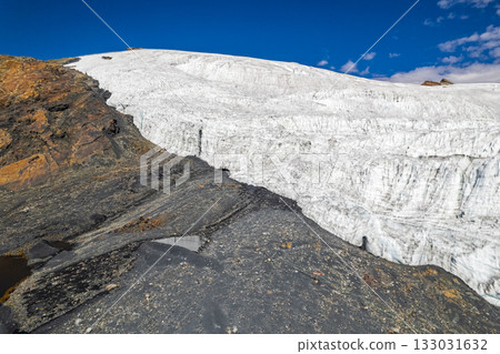 Aerial view of the Pastoruri Glacier, Ancash. 133031632