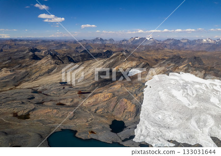 Aerial view of the Pastoruri Glacier, Ancash. Aerial view of the Pastoruri Glacier, Ancash. 133031644