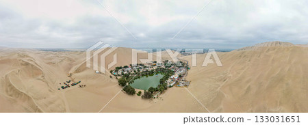 View of the Huacachina oasis in Ica. View of the Huacachina oasis in Ica. 133031651
