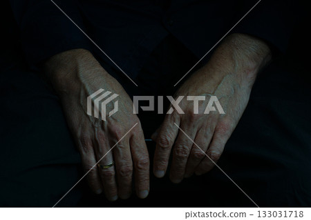 Close up of an old woman's or men's hands Close up of an old woman's or men's hands 133031718