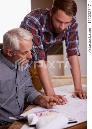 Architecture men, teamwork and discussion with blueprint, planning and construction for goal in workshop. Senior man, partnership and focus for building, property design and real estate development Architecture men, teamwork and discussion with blueprint, planning and construction for goal in workshop. Senior man, partnership and focus for building, property design and real estate development 133032847