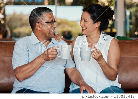Toast, coffee and senior couple laughing in home, having fun and enjoying funny conversation. Love bonding, tea cheers and romantic smile of happy, retired and elderly man and woman drinking espresso Toast, coffee and senior couple laughing in home, having fun and enjoying funny conversation. Love bonding, tea cheers and romantic smile of happy, retired and elderly man and woman drinking espresso 133033412