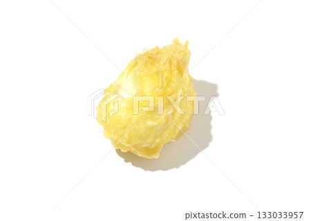 Egg tempura photographed alone on a white background Egg tempura photographed alone on a white background 133033957