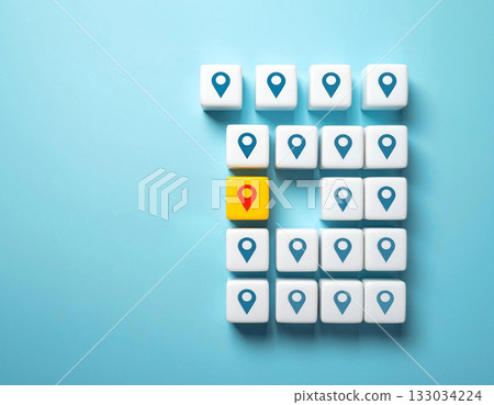 Pin location selection destination choosing concept Pin location selection destination choosing concept 133034224