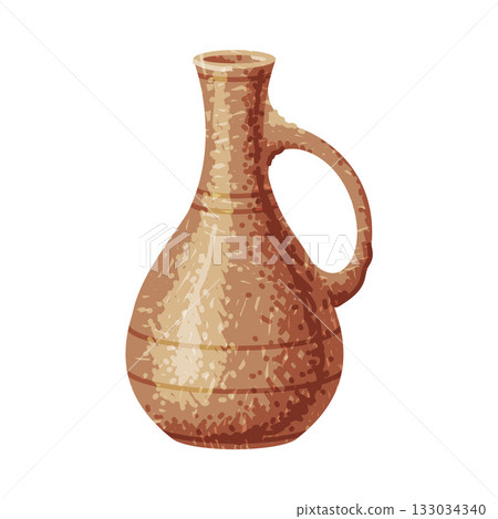 Brown Jug as Pottery and Ceramic Tableware and Crockery Vector Illustration Brown Jug as Pottery and Ceramic Tableware and Crockery Vector Illustration 133034340