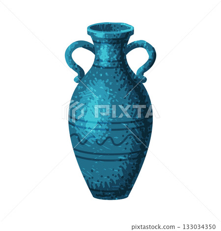 Blue Vase as Pottery and Ceramic Tableware and Crockery Vector Illustration Blue Vase as Pottery and Ceramic Tableware and Crockery Vector Illustration 133034350