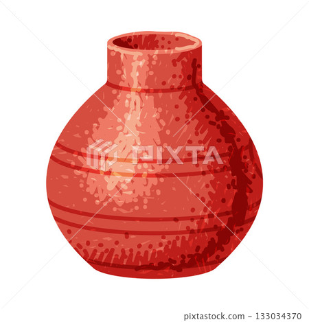 Brown Jug as Pottery and Ceramic Tableware and Crockery Vector Illustration Brown Jug as Pottery and Ceramic Tableware and Crockery Vector Illustration 133034370