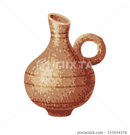 Brown Jug as Pottery and Ceramic Tableware and Crockery Vector Illustration Brown Jug as Pottery and Ceramic Tableware and Crockery Vector Illustration 133034376