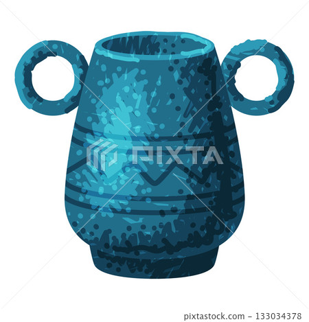 Blue Vase as Pottery and Ceramic Tableware and Crockery Vector Illustration Blue Vase as Pottery and Ceramic Tableware and Crockery Vector Illustration 133034378