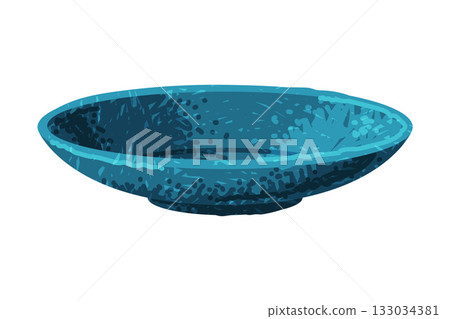 Blue Plate as Pottery and Ceramic Tableware and Crockery Vector Illustration Blue Plate as Pottery and Ceramic Tableware and Crockery Vector Illustration 133034381
