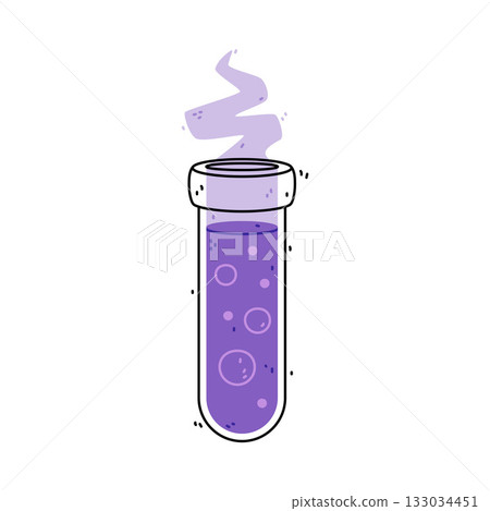 Purple Potion Bottle and Glass Flask Vector Illustration Purple Potion Bottle and Glass Flask Vector Illustration 133034451
