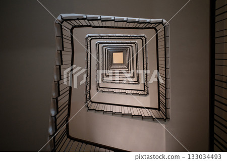 Spiral staircase seen from below Spiral staircase seen from below 133034493