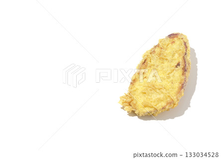 Sweet potato tempura photographed alone on a white background Sweet potato tempura photographed alone on a white background 133034528