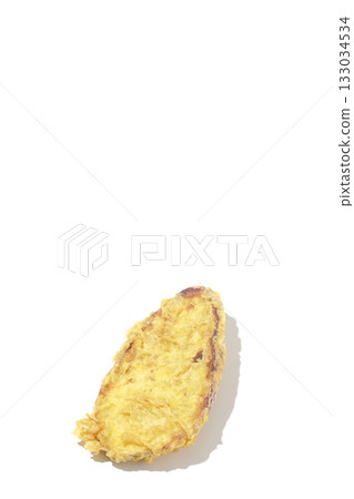Sweet potato tempura photographed alone on a white background Sweet potato tempura photographed alone on a white background 133034534