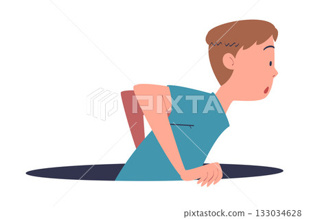 Man Character Jumping Through Portal Enter Hole Vector Illustration Man Character Jumping Through Portal Enter Hole Vector Illustration 133034628