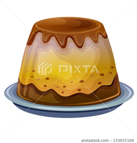 sweet pudding brown caramel dish 133035109
