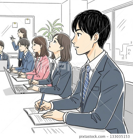 Office employee who has a meeting 133035153