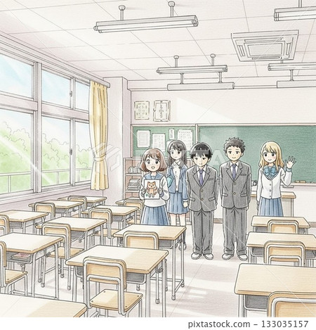 Students in a school classroom 133035157