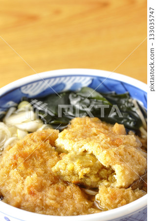 Soba noodles topped with croquettes Soba noodles topped with croquettes 133035747