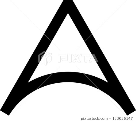 Triangle line bold. Geometric graphic element Triangle line bold. Geometric graphic element 133036147