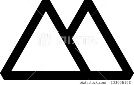 Triangle line bold. Geometric graphic element 133036198