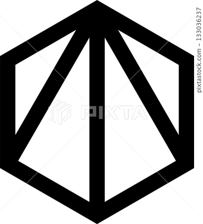 Triangle line bold. Geometric graphic element 133036237