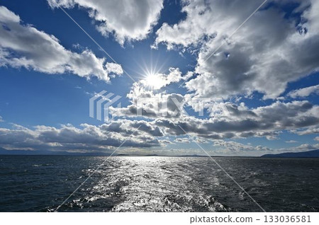 Lake Biwa illuminated by the sun Lake Biwa illuminated by the sun 133036581